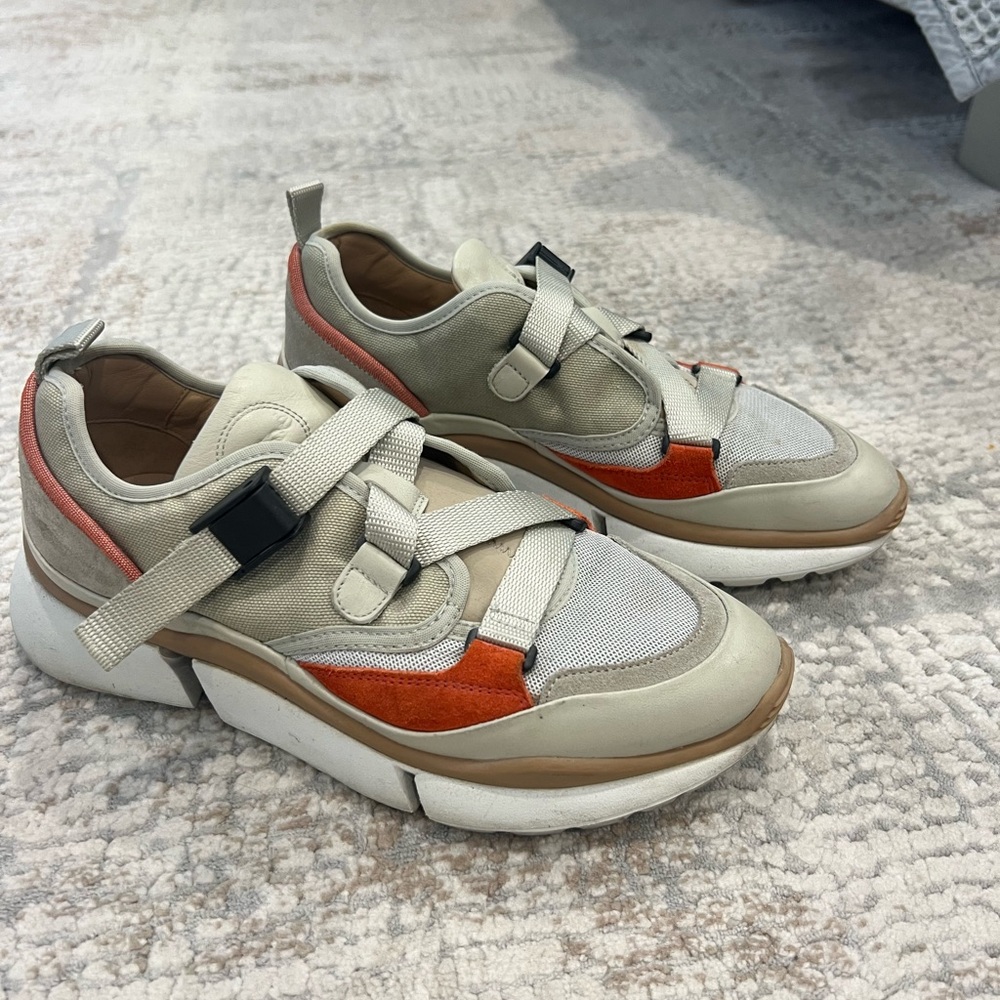 Chloe Women's Sneakers in Cream and Orange